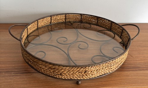 Vintage iron wicker - vintage, glass