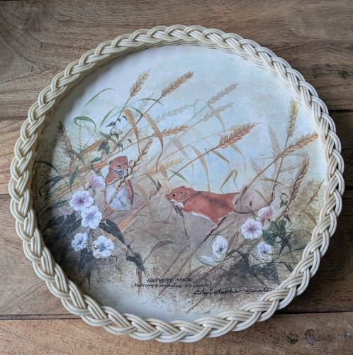 Vintage round serving tray - round,