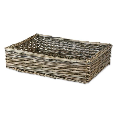 Wicker hamper tray empty grey - tray,