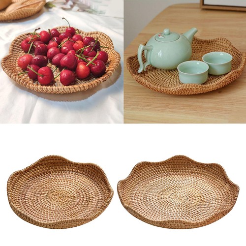 Rattan round serving - serving, tray