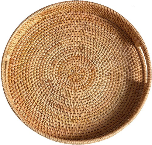 Round rattan tray - rattan, tray,