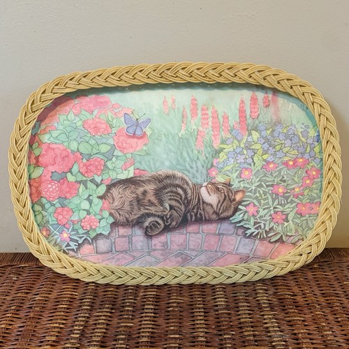 Vintage cat serving - serving, tray