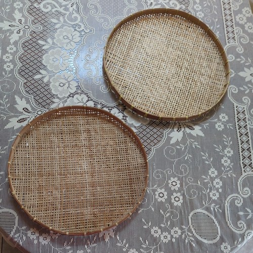 Vintage wicker tray - vintage, set