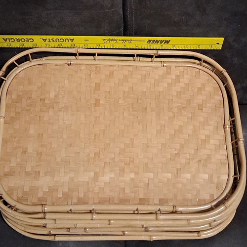 Woven rattan bamboo serving - woven,