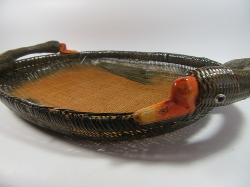 Vintage wicker rattan tray - wicker,