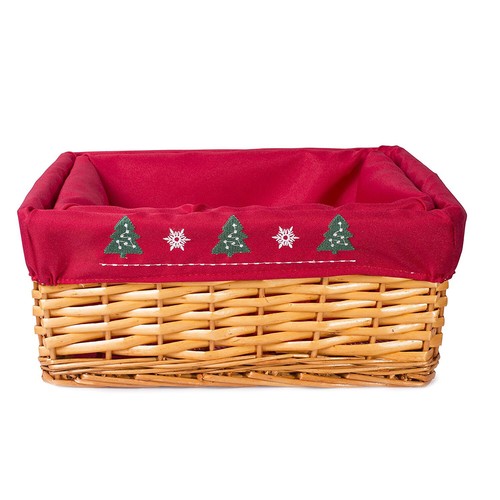 Red lined honey wicker - honey, trays