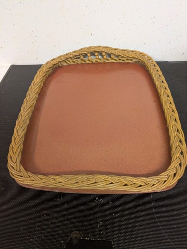 Vintage wicker serving tray - wicker,