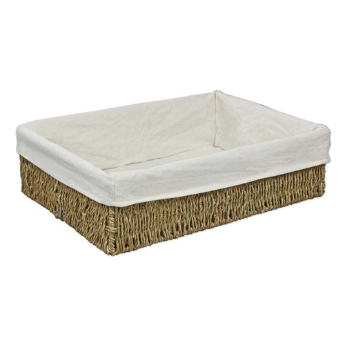 Seagrass lined storage basket - lined,