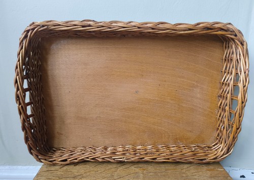 Vintage wicker serving - vintage, tray
