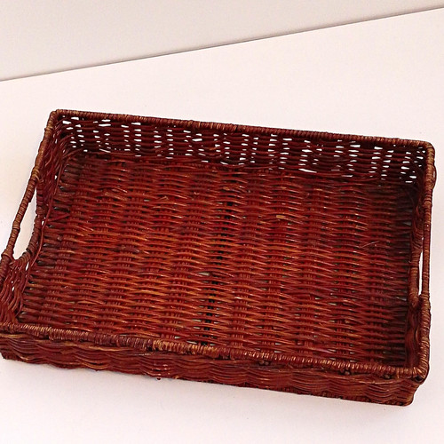 Vintage brown sturdy wicker - sturdy,