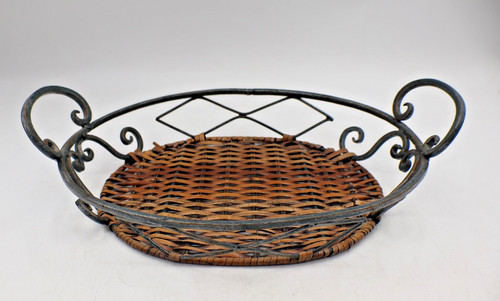 Vintage metal woven wicker - metal,