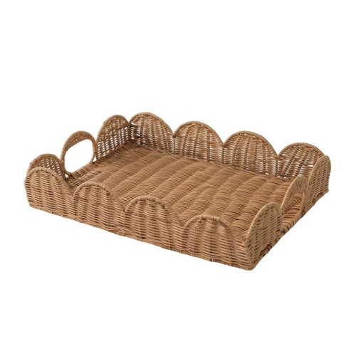 Rattan tray with - tray, handles