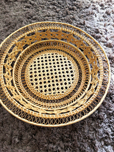 Vintage round wicker - vintage, serving