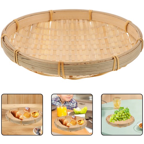 Bamboo woven basket tray 65 - bamboo,