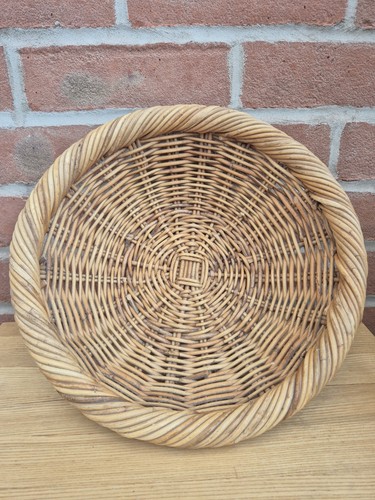 Vintage wicker rattan basket - vintage,