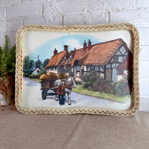 Vintage wooden serving - wooden,