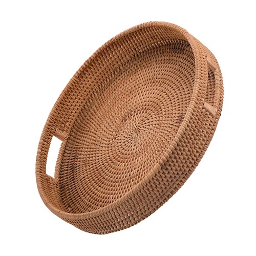 Round rattan tray woven - rattan,