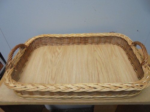 Vintage wicker serving tray - vintage,