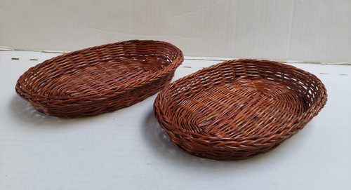 Wicker rattan oval basket - oval, 7"