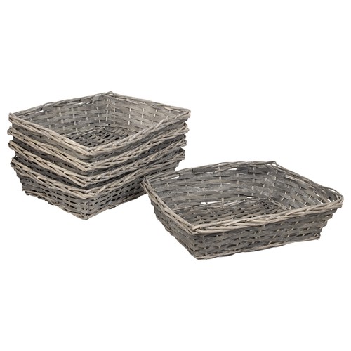 Wicker grey gift basket - gift,