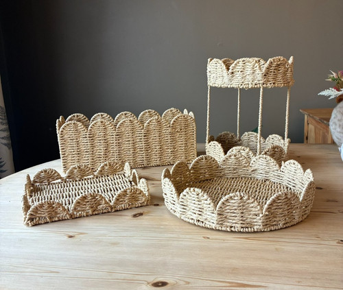 Scalloped wicker storage - scalloped,