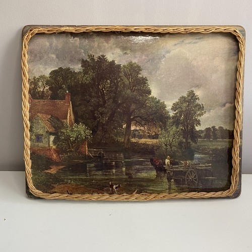 Vintage wicker melamine tray - wicker,