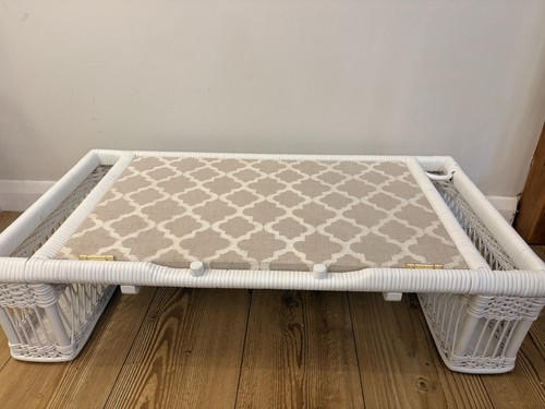 Vintage white wicker bed - vintage,