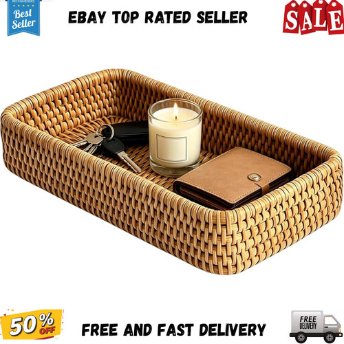 Rattan tray small - tray,, woven
