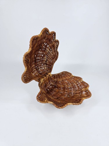 Vtg rattan wicker shell shaped - vtg,