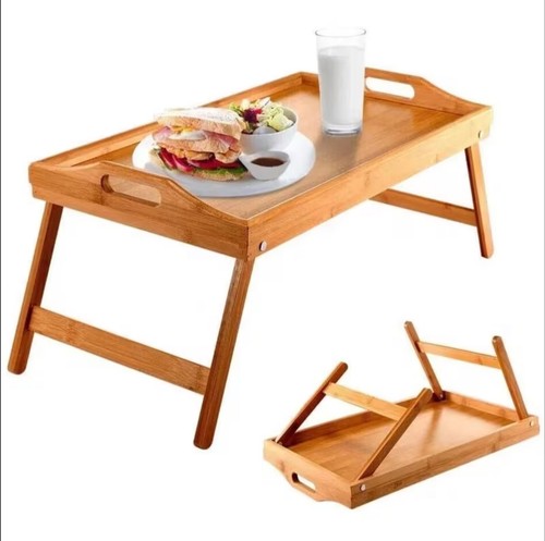 Bamboo bed tray table - bamboo, folding