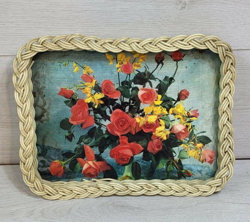 Vintage retro floral serving - retro,