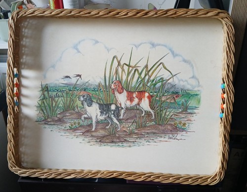 Dunlicraft vintage wicker tray - vintage,